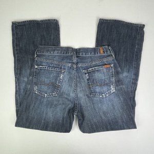 7 For All Mankind Austyn Jeans Relaxed Straight Button Fly Whiskers Men’s 28X27*